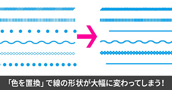 InDesignのマスターページに配置した線があるPDFをAcrobatの「色を置換」で色変換すると太さや形状が変わる