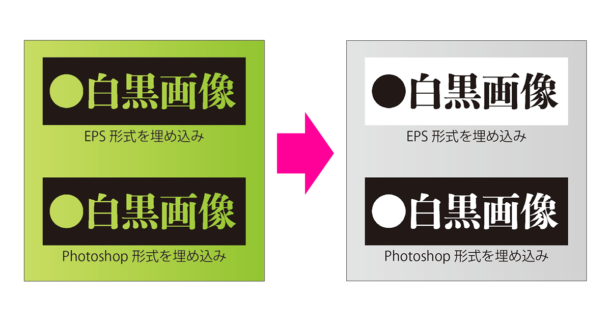 Illustratorで2階調のeps画像ファイルを埋め込んでグレースケールにカラー変換すると階調が反転する Dtpサポート情報