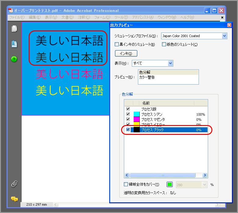 Illustrator 10のオーバープリントブラック(9)