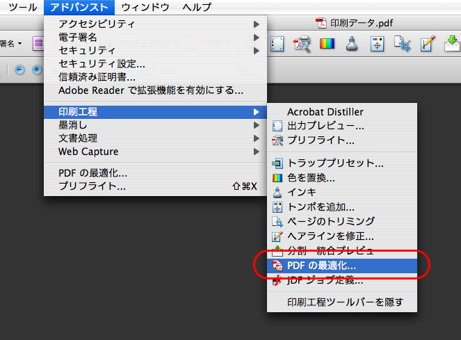 Acrobat9の「PDFの最適化」でPDFのファイルサイズを減らす(2)