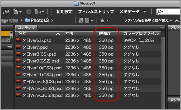 Bridgeで解像度確認(5)