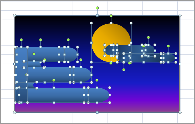 エクセル2007（Excel 2007）で図形と図形を組み合わせてオリジナルの図形を作る(7)