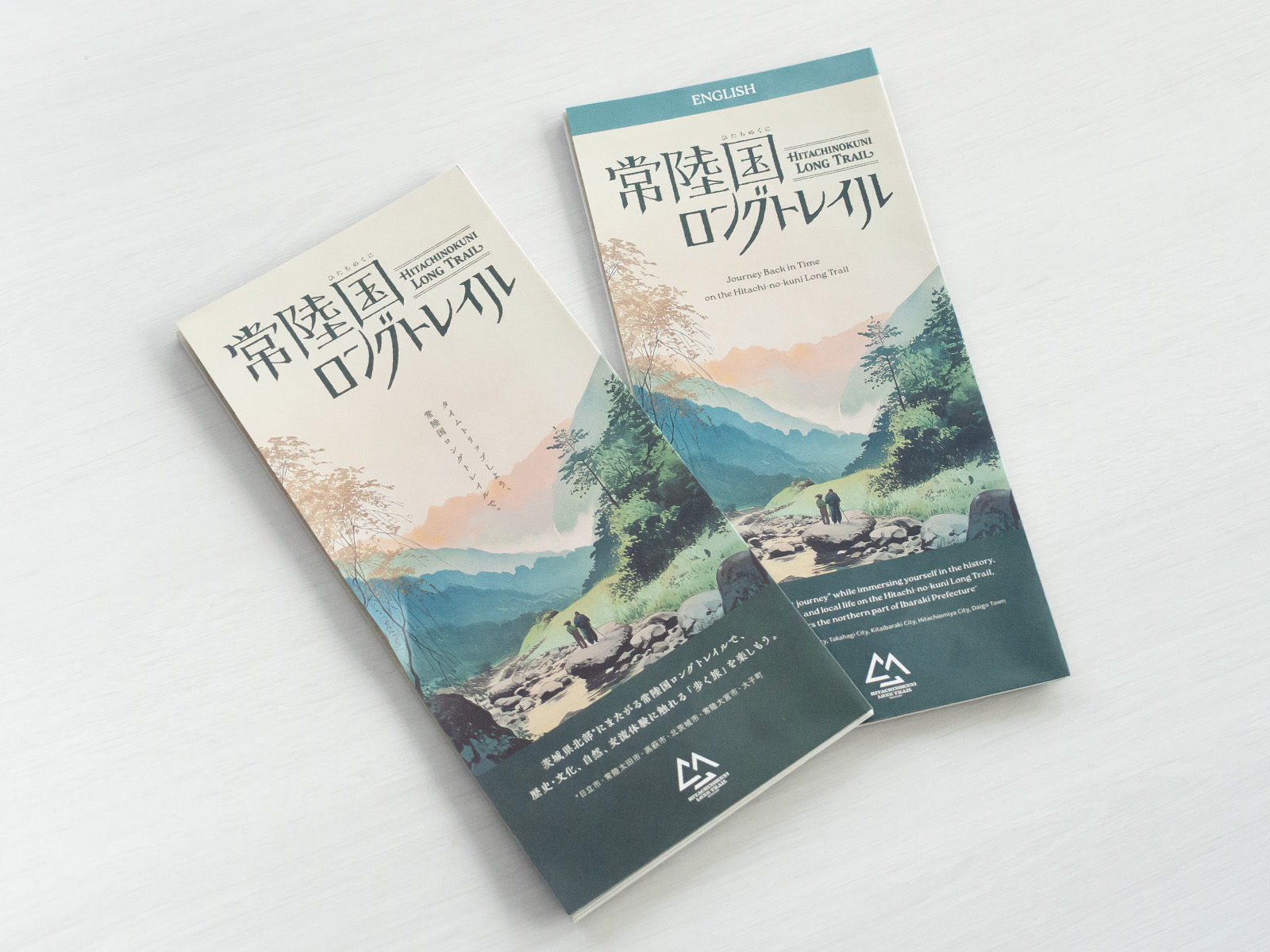  2つ折りした後に蛇腹折り5山のマップ印刷