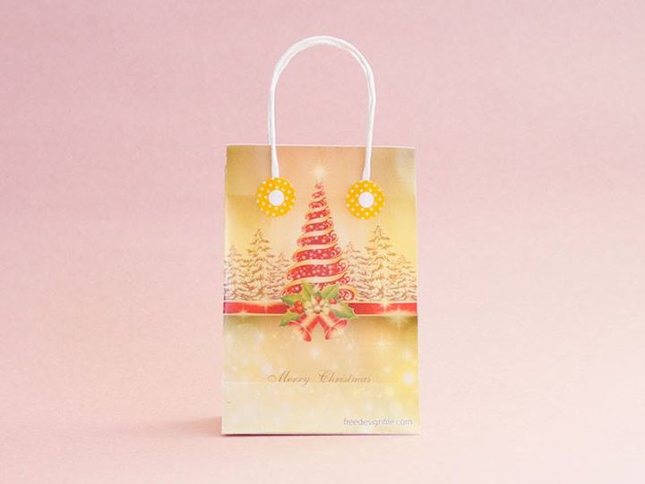 グラシンミニバッグのクリスマスバージョンを作ってみました