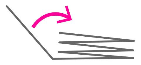 「蛇腹折り＋かぶせ折り」を横から見た図
